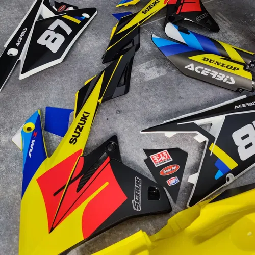 Plastics + Graphics Suzuki RMZ 450 2018-2025 RMZ 250 2019-2025 decals applied