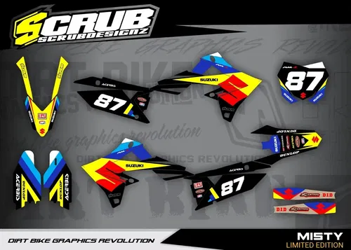 Plastics + Graphics Suzuki RMZ 450 2018-2025 RMZ 250 2019-2025 decals applied
