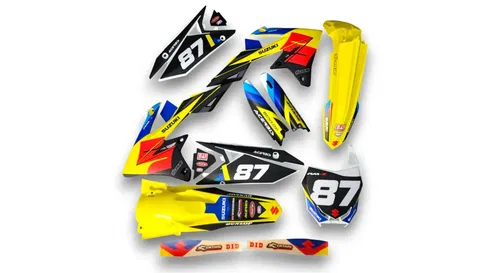 Plastics + Graphics Suzuki RMZ 450 2018-2025 RMZ 250 2019-2025 decals applied