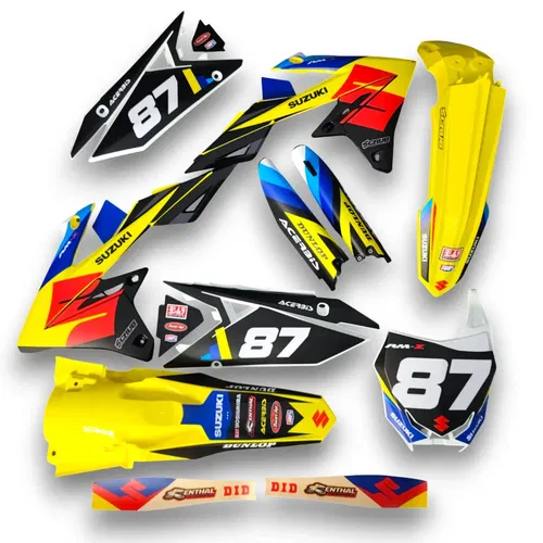 Plastics + Graphics Suzuki RMZ 450 2018-2025 RMZ 250 2019-2025 decals applied