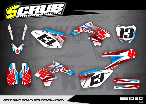 Plastics + graphics kit Suzuki RMZ 450 2008-2017 custom race number + name