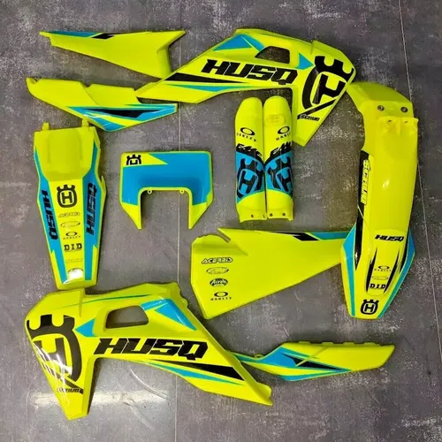 Plastics + Graphics Husqvarna TE FE 2020 2021 2022 2023 Neon yellow