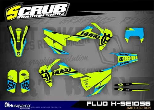Plastics + Graphics Husqvarna TE FE 2020 2021 2022 2023 Neon yellow