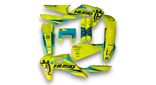 Plastics + Graphics Husqvarna TE FE 2020 2021 2022 2023 Neon yellow