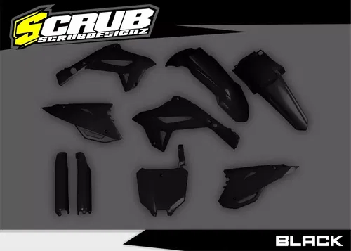 Honda 2000-2001 CR125R CR250R | New Polisport CR Restyle Plastic kit 2023 Black