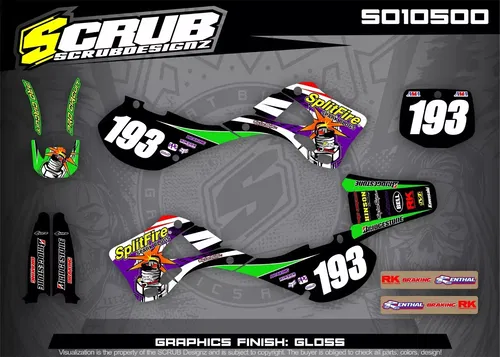 Graphics for Kawasaki KX125 KX250 1999 2000 2001 2002 Decals Stickers SCRUB