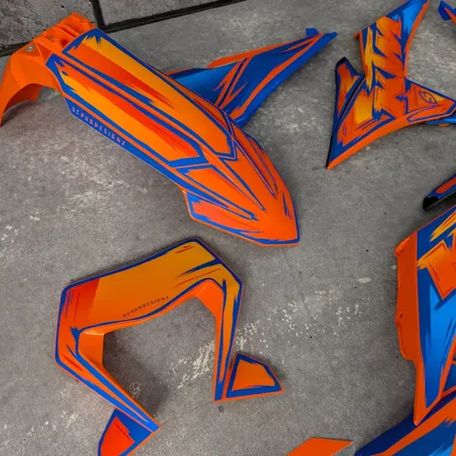 Plastics + Graphics KTM 2024 2025 XC-W XCF-W EXC EXC-F Orange Blue Restyle