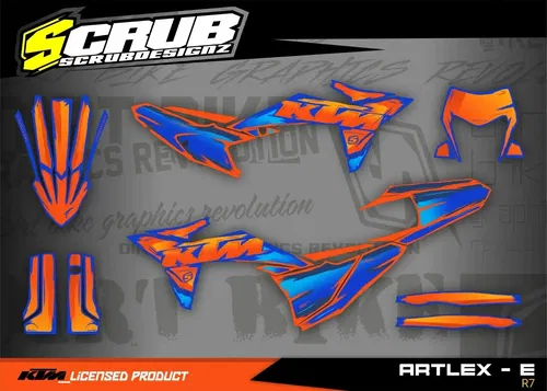 Plastics + Graphics KTM 2024 2025 XC-W XCF-W EXC EXC-F Orange Blue Restyle