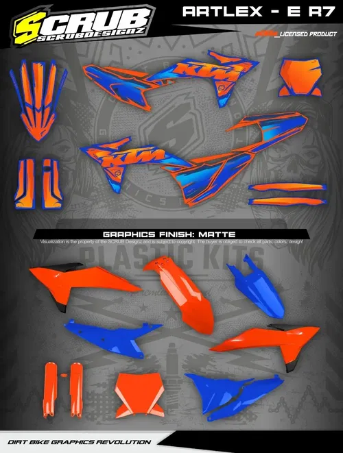 Plastics + Graphics KTM 2023 2024 2025 XC XC-F SX SX-F Orange Blue