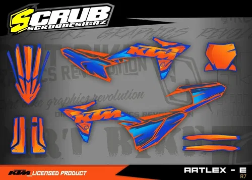Plastics + Graphics KTM 2023 2024 2025 XC XC-F SX SX-F Orange Blue