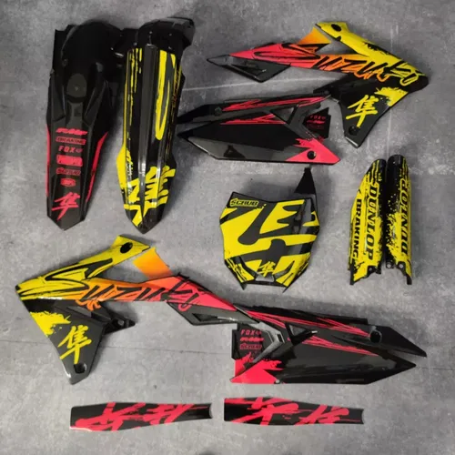 Plastics + Graphics RM Restyle Suzuki RM125 RM250 2004-2008  fitted decals