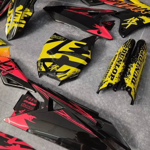 Plastics + Graphics RM Restyle Suzuki RM125 RM250 2004-2008  fitted decals
