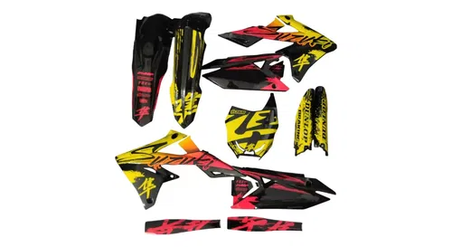 Plastics + Graphics RM Restyle Suzuki RM125 RM250 2004-2008  fitted decals