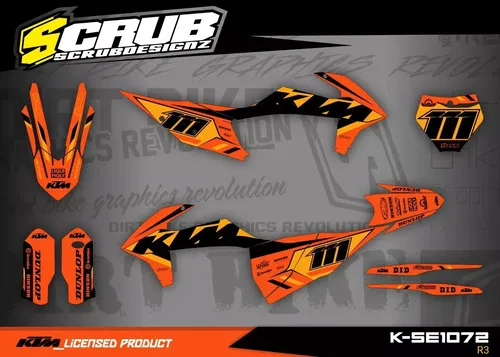 Plastics + Graphics KTM 2016-2018 XC XC-F SX SX-F applied fitted
