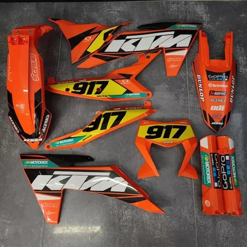 Plastics + Graphics applied KTM 2024 2025 EXC EXC-F XC-W XCF-W XW-F race number