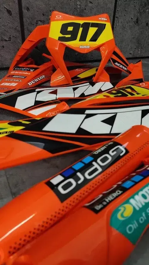 Plastics + Graphics applied KTM 2024 2025 EXC EXC-F XC-W XCF-W XW-F race number