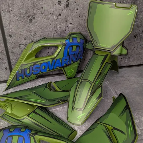 Plastics + Graphics Husqvarna 2023 2024 TC FC FX TX CAMO ARMY MILITARY GREEN