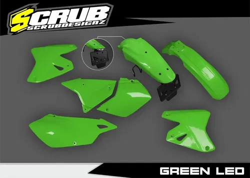 Plastics KLX 400 2003-2004 Enduro SCRUB kit Kawasaki + DRz400 + Rear light