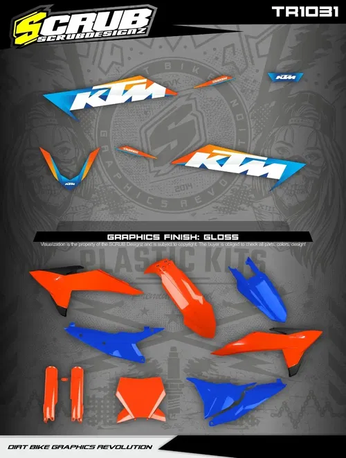 Restyle Plastics Kit + Decals KTM 2023 2024 2025 SX SX-F + Fork guards