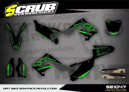 Plastics + Graphics Kawasaki KX Restyle KX125 KX250 2004-2008