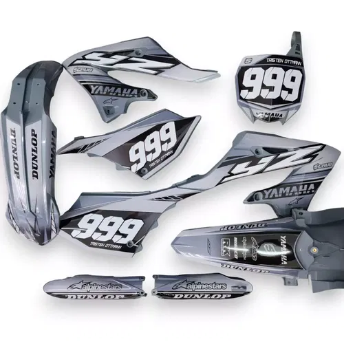 Plastics + Graphics Yamaha YZ125 YZ250 2022 2023 2024 2025 Custom number+name