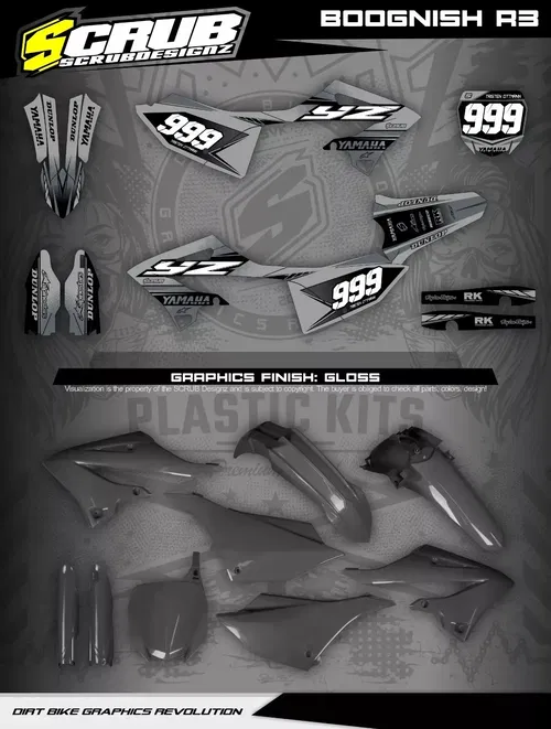 Plastics + Graphics Yamaha YZ125 YZ250 2022 2023 2024 2025 Custom number+name