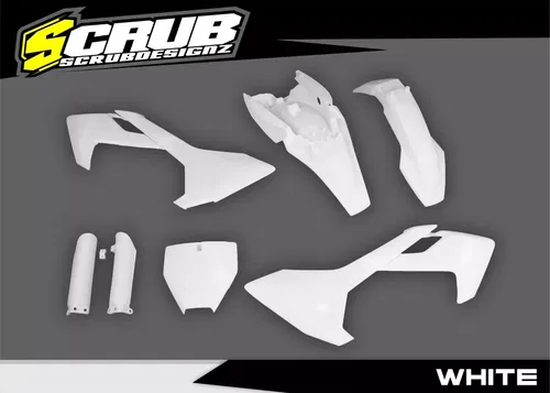 Husqvarna TC 65 2016-2023 White Plastics body kit + Fork guards
