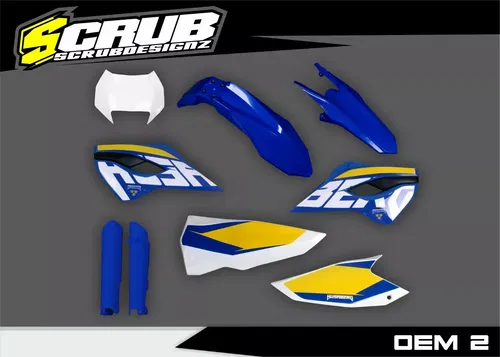 Husaberg 2013 2014 TE FE 125 250 300 450 501 Plastics kit + OEM replica decals