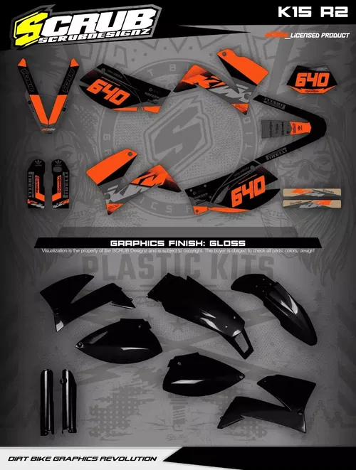 Plastics + Graphics KTM LC4 SMC 620-660 1999-2004 LED Tail light included