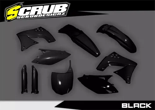 Plastics Kawasaki KX450f KXf450 2009 2010 2011 Black Body Kit
