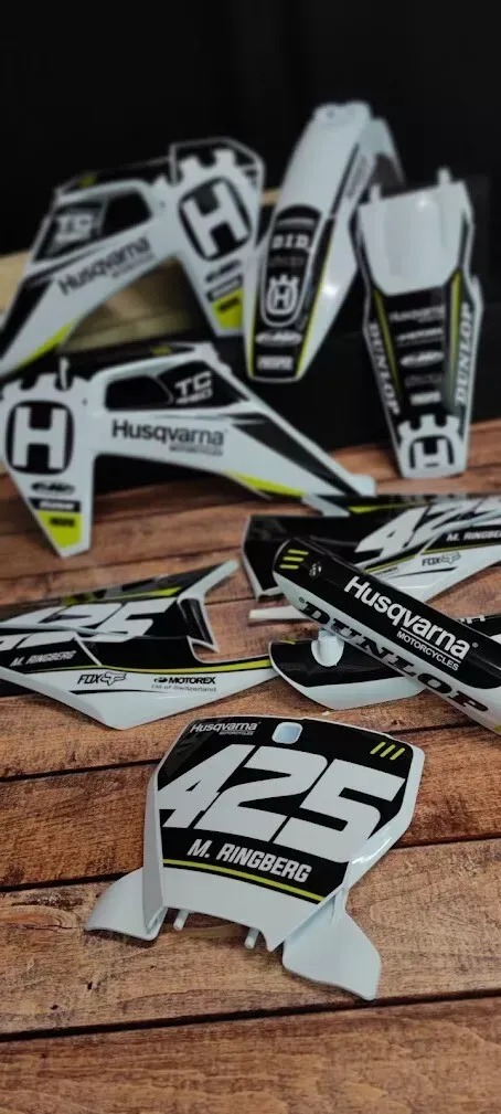 Plastics + Graphics Husqvarna TC FC FX 2019-2022 Custom race number + name