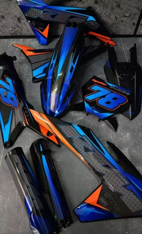 Plastics + Graphics KTM 2023 2024 XC XC-F SX SX-F + Race Number - Kit applied