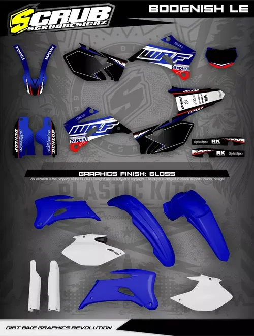 Plastics + graphics Yamaha WR250F 2007-2014 WR450F 2007-2011 applied