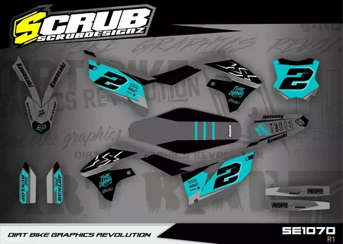 Graphics + Seat Cover Kawasaki KX450 2019-2023 KX250 2021-2024 Decals Stickers