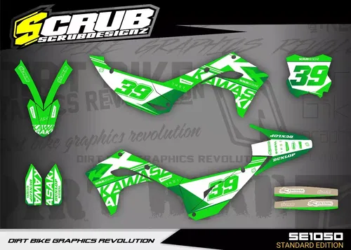 Kawasaki KX450 2024-2025 KX250 2025 Graphics Decals Stickers SCRUB