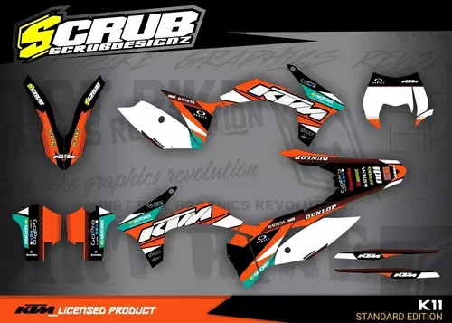 Graphics KTM EXC 2012 2013 125 200 250 350 450 500 Decals kit Stickers SCRUB