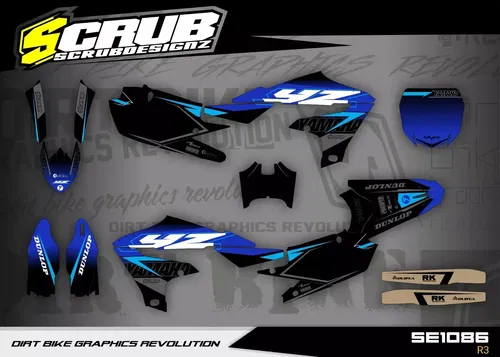 Graphics decals stickers kit Yamaha YZ250F 2019-2023 YZ450F 2018-2022 custom