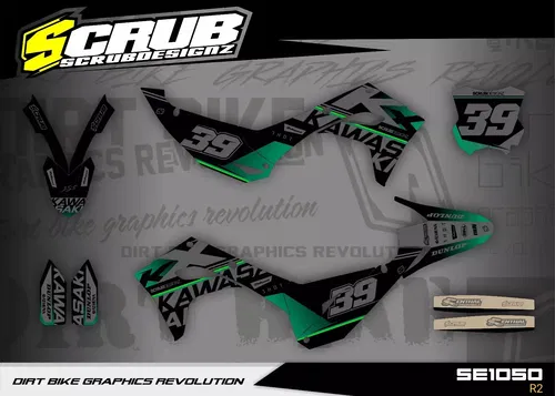 Kawasaki KX450 2024-2025 KX250 2025 Graphics Decals Stickers Retro SCRUB