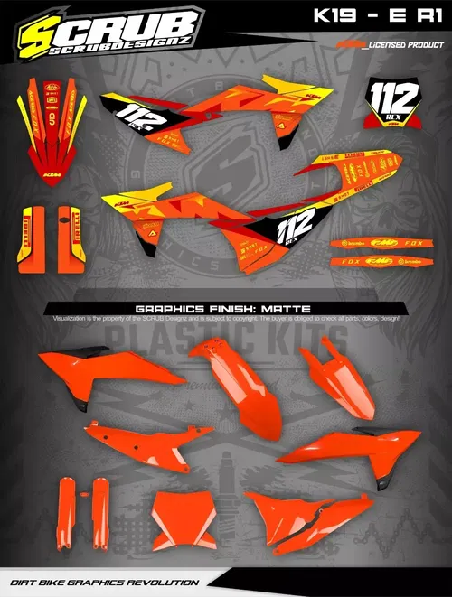 Plastics + Graphics KTM 2025 XC XC-F SX SX-F Custom Race Number + Name
