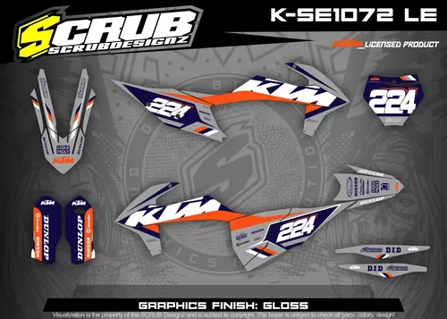 Plastics + Graphics applied KTM 2019-2022 XC XC-F SX SX-F custom name + number
