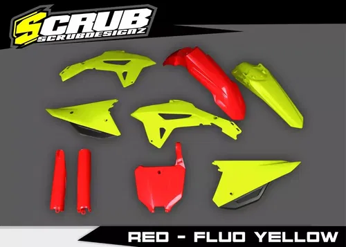 Honda CRF450R 2021-2024 CRF250R 2022-2024 Plastics kit Acerbis Fluo Yellow & Red