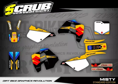 Plastics + Graphics Suzuki 1989 1990 1991 1992 RM125 RM250 fitted decals sticker