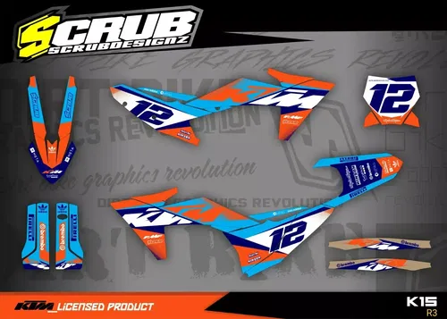 KTM 2023 2024 SX SX-F XC XC-F Graphics decals stickers kit | Custom race number