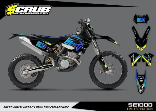 Plastics + Graphics Husaberg TE FE 2013 2014 Decals stickers kit + Race number