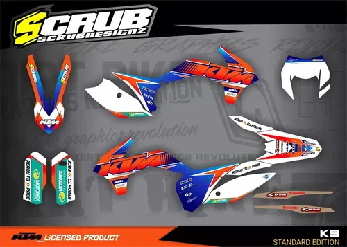 KTM graphics EXC EXCf 125 200 250 300 350 450 500 - 2014 2015 2016 SCRUB decals