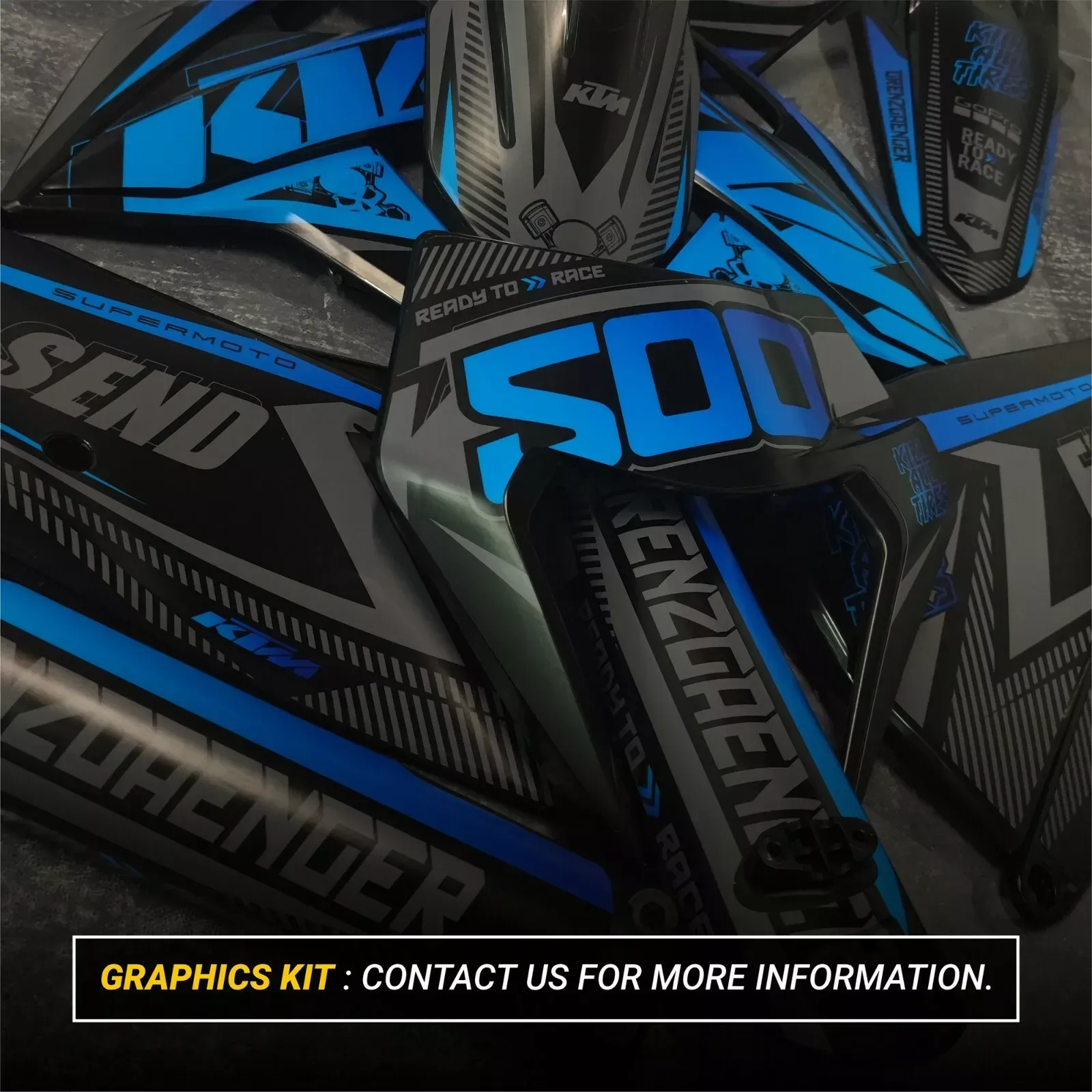 KTM SX SX-F XC XC-F 2016-2018 Plastics kit + Restyle replica decals graphics