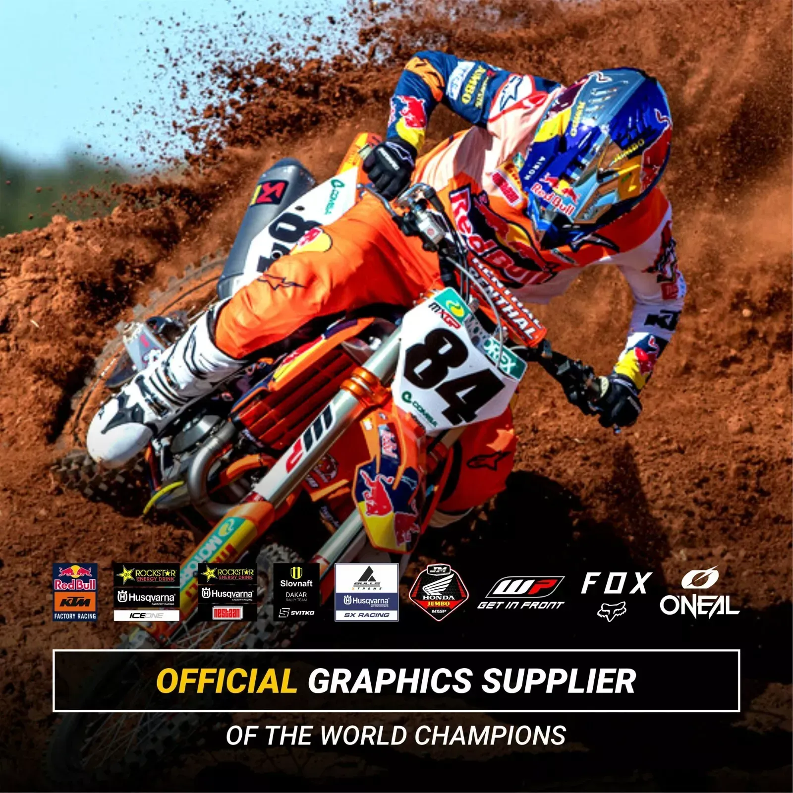 KTM SX SX-F XC XC-F 2016-2018 Plastics kit + Restyle replica decals graphics