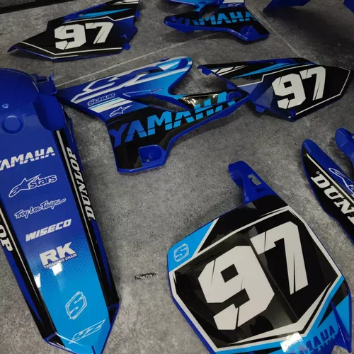Plastics + Graphics Yamaha YZ125 YZ250 2008-2021 decals stickers applied