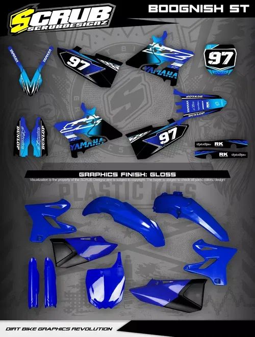 Plastics + Graphics Yamaha YZ125 YZ250 2008-2021 decals stickers applied