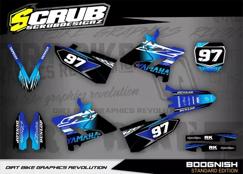 Plastics + Graphics Yamaha YZ125 YZ250 2008-2021 decals stickers applied